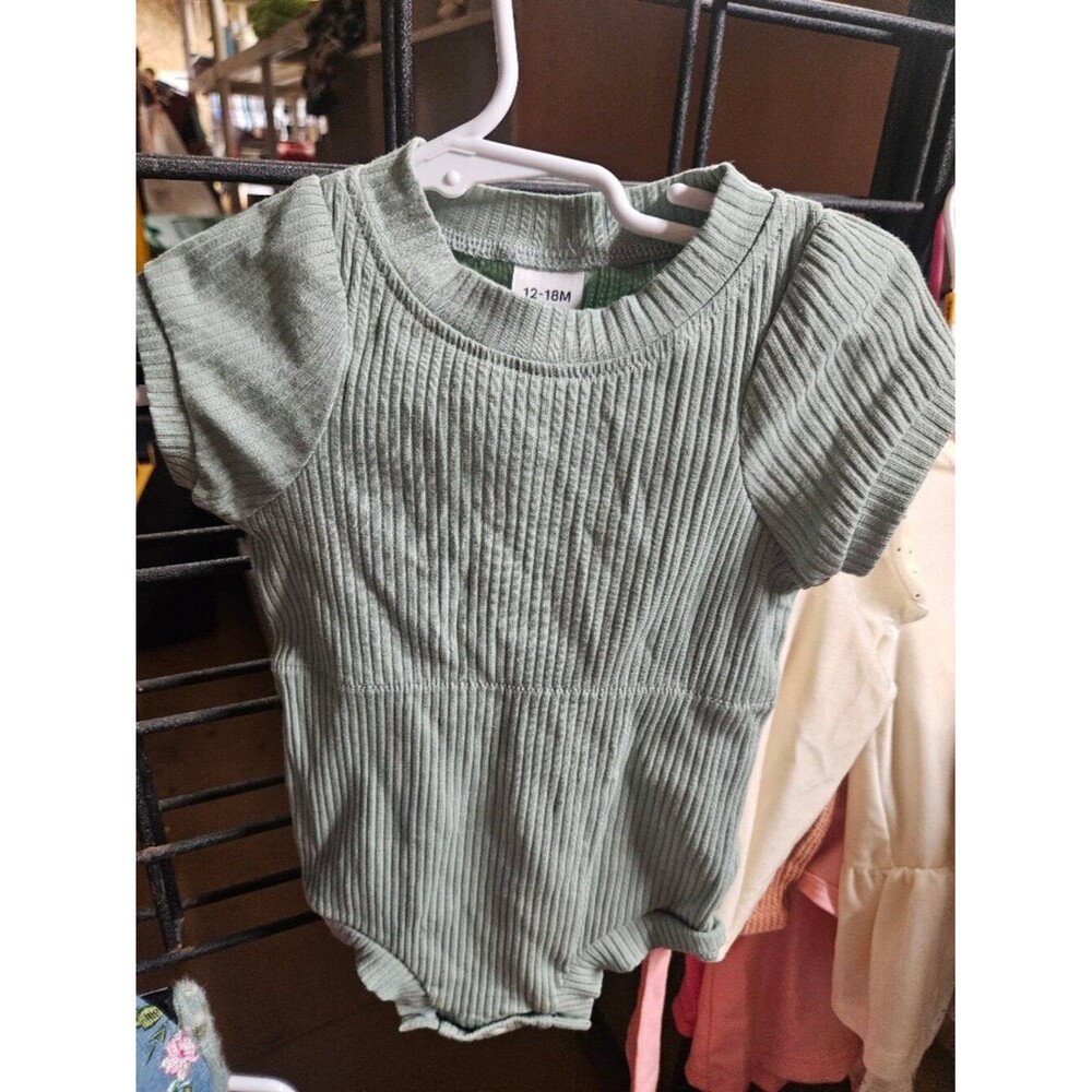 N-1 Ribbed Baby Onesie 12-18M Short Sleeve